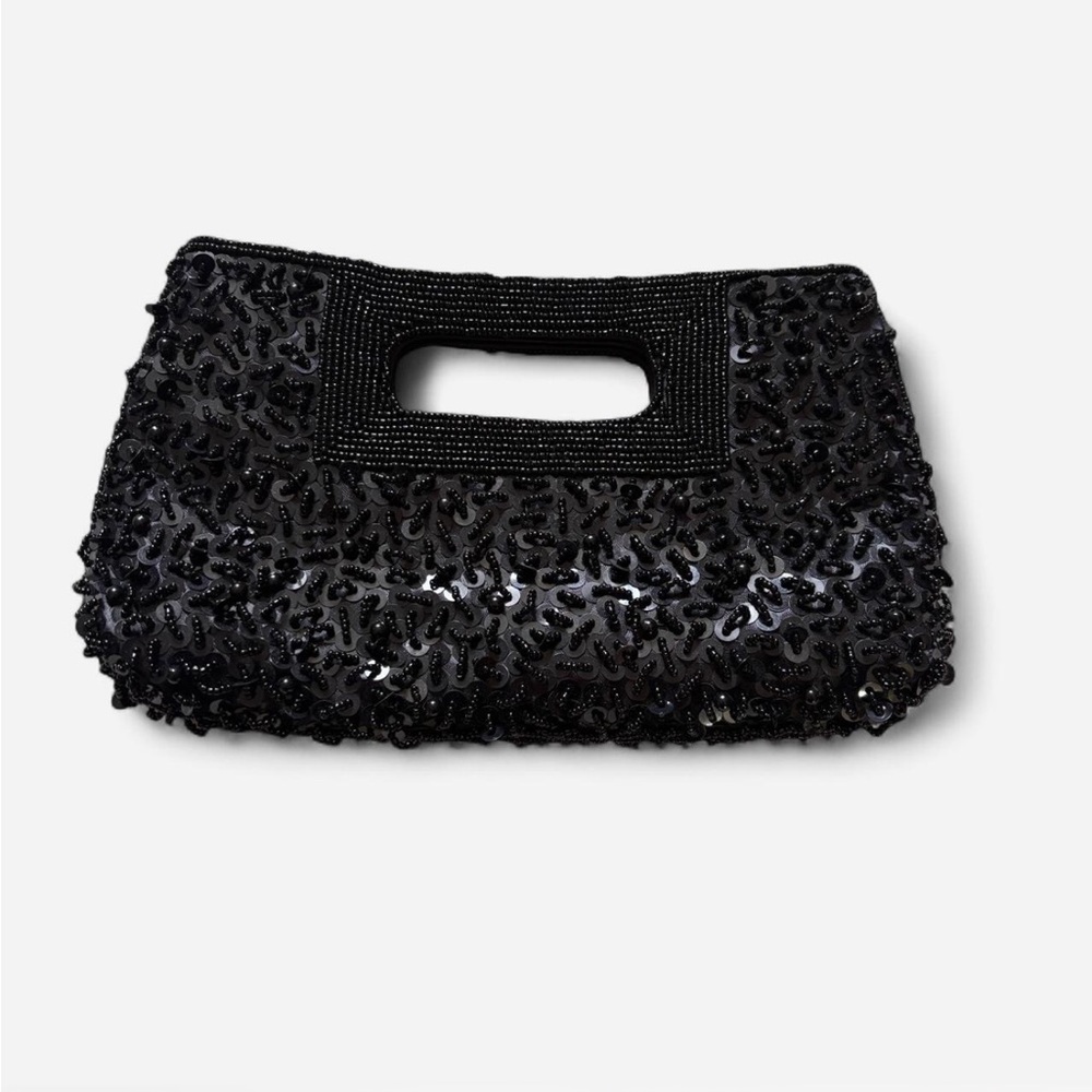 Black Beaded Clutch